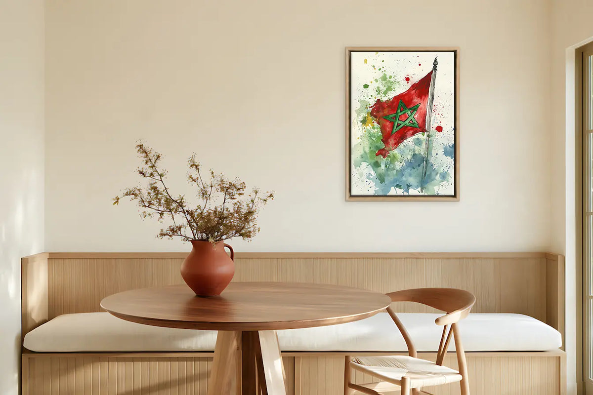 Gift Ideas – Moroccan framed canvas collection, ambiance shot in a styled interior