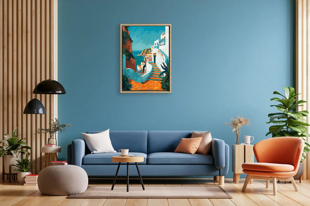 Joyful & Bold – Moroccan framed canvas collection, ambiance shot in a styled interior