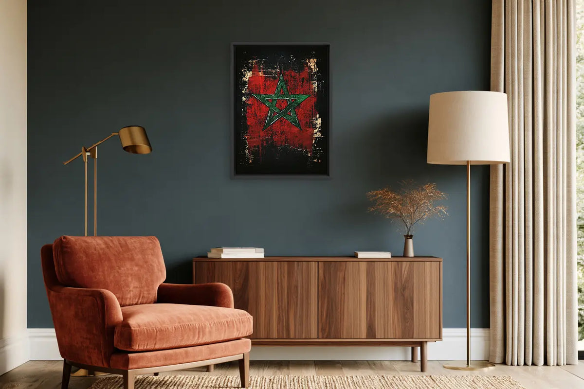 Midnight – Moroccan framed canvas collection, ambiance shot in a styled interior
