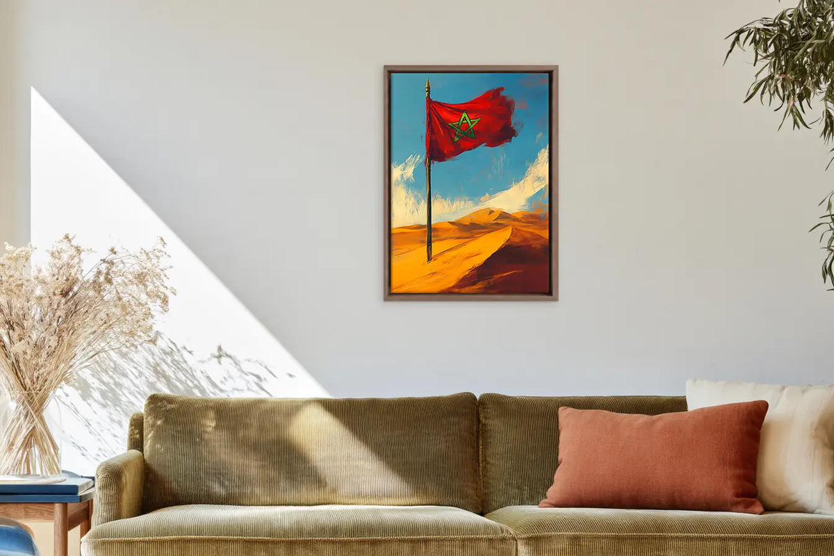 Flags – Moroccan framed canvas collection, ambiance shot in a styled interior