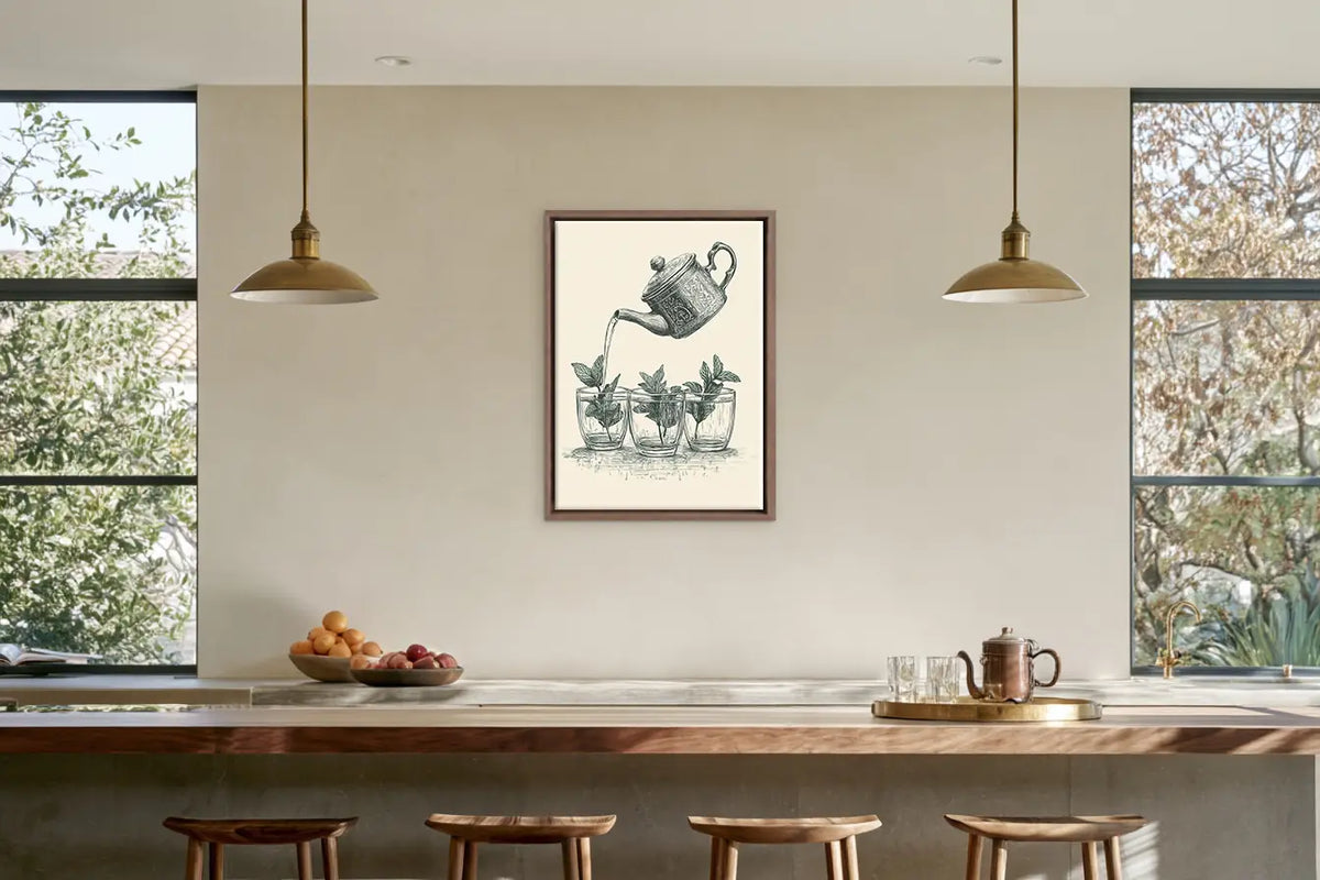 Gastronomy – Moroccan framed canvas collection, ambiance shot in a styled interior