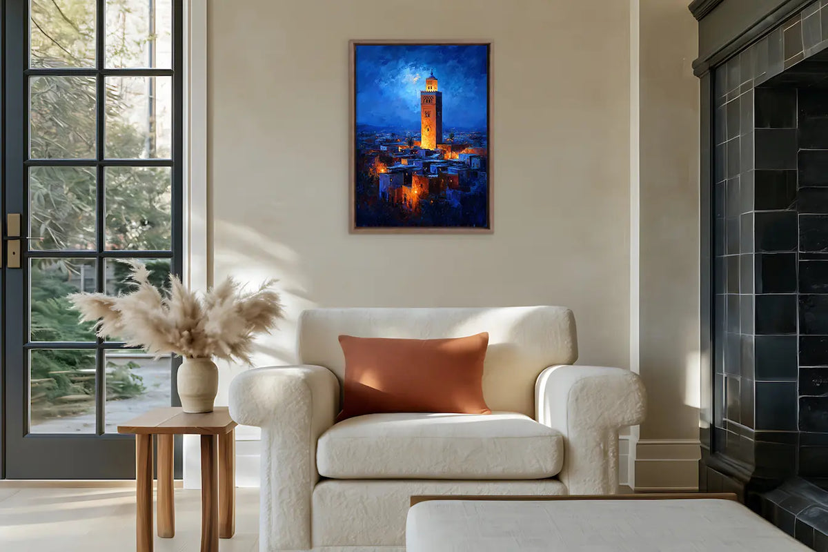Studio Favourites – Moroccan framed canvas collection, ambiance shot in a styled interior