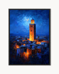Marrakech – Koutoubia By Night framed canvas print, product packshot