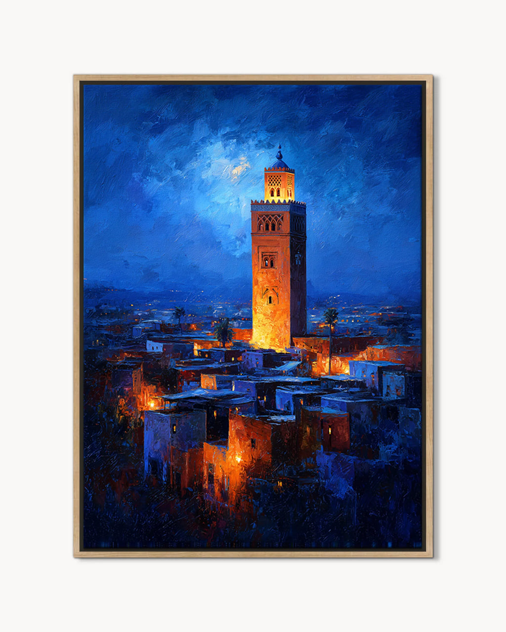Marrakech – Koutoubia By Night framed canvas print, product packshot