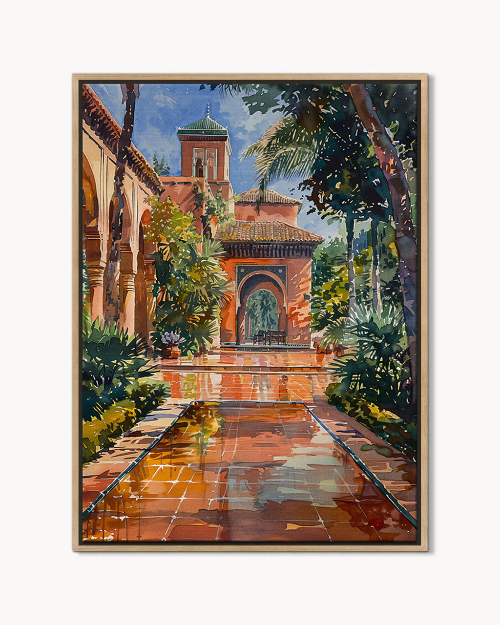 Marrakech – Palace Courtyard framed canvas print, product packshot