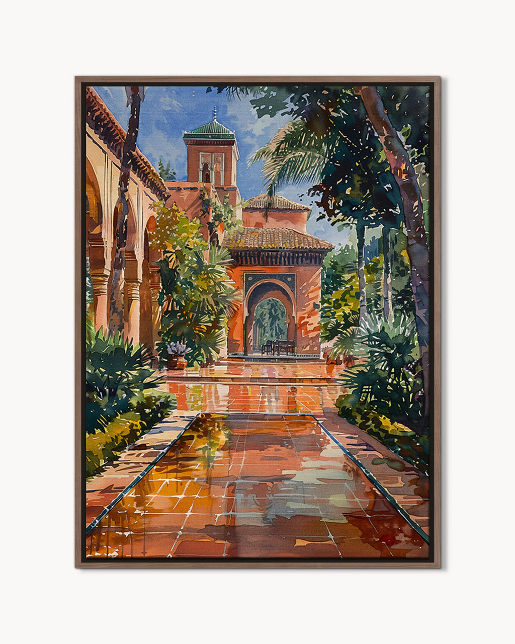 Marrakech – Palace Courtyard framed canvas print, product packshot