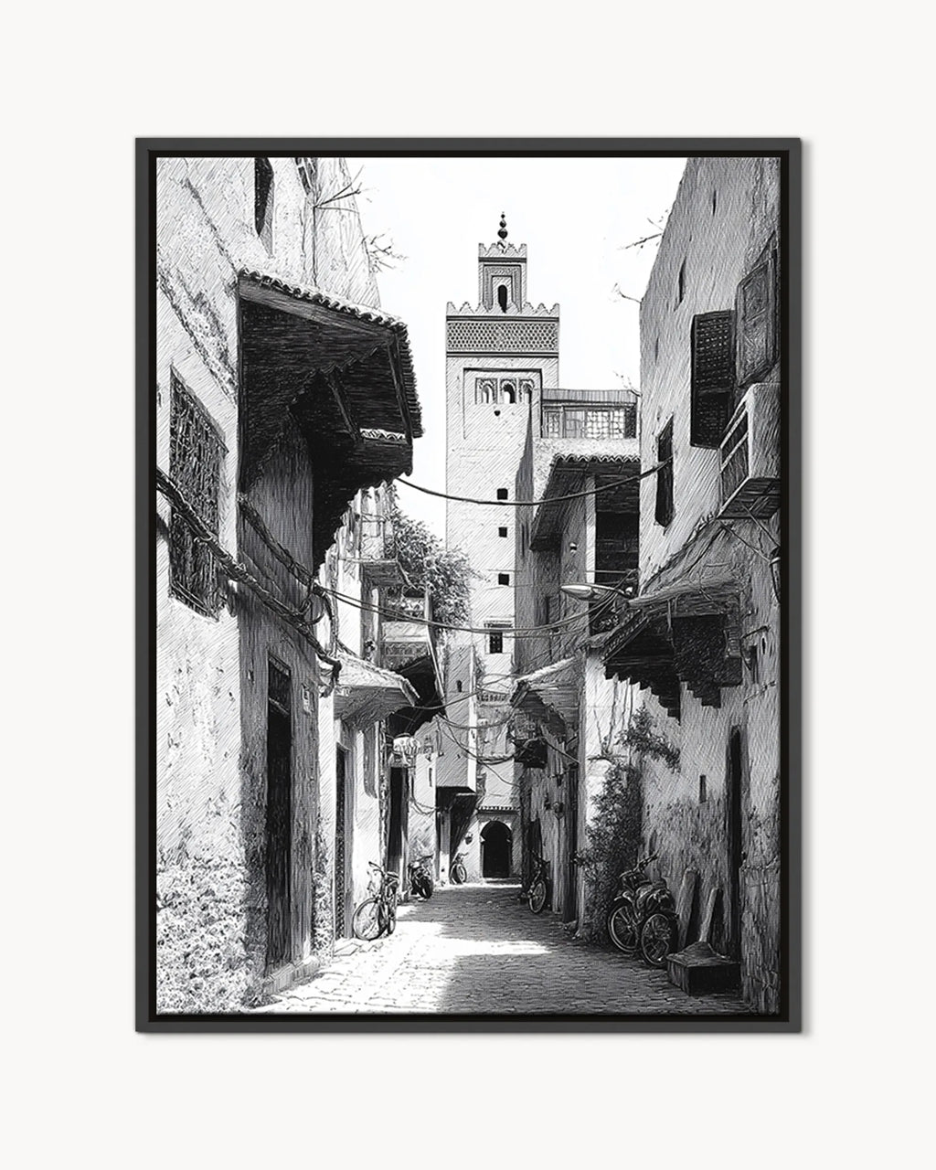 Marrakech – Medina Shadows framed canvas print, product packshot