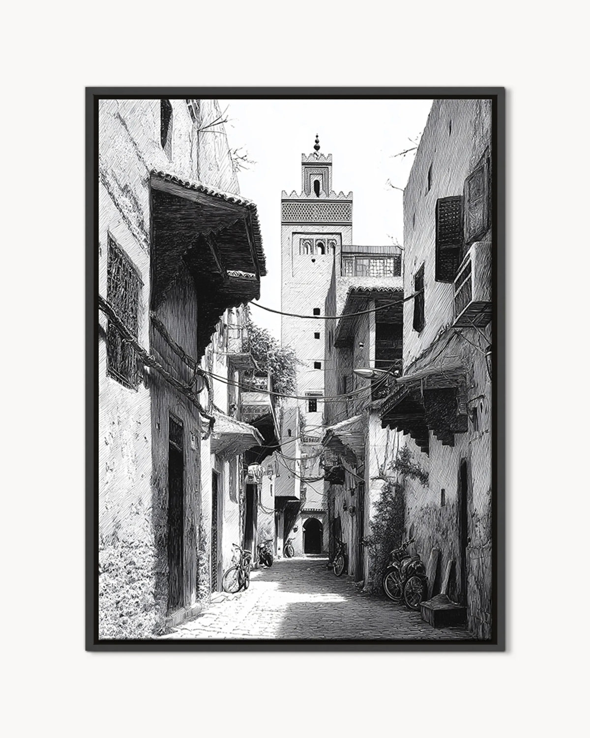 Marrakech – Medina Shadows framed canvas print, product packshot