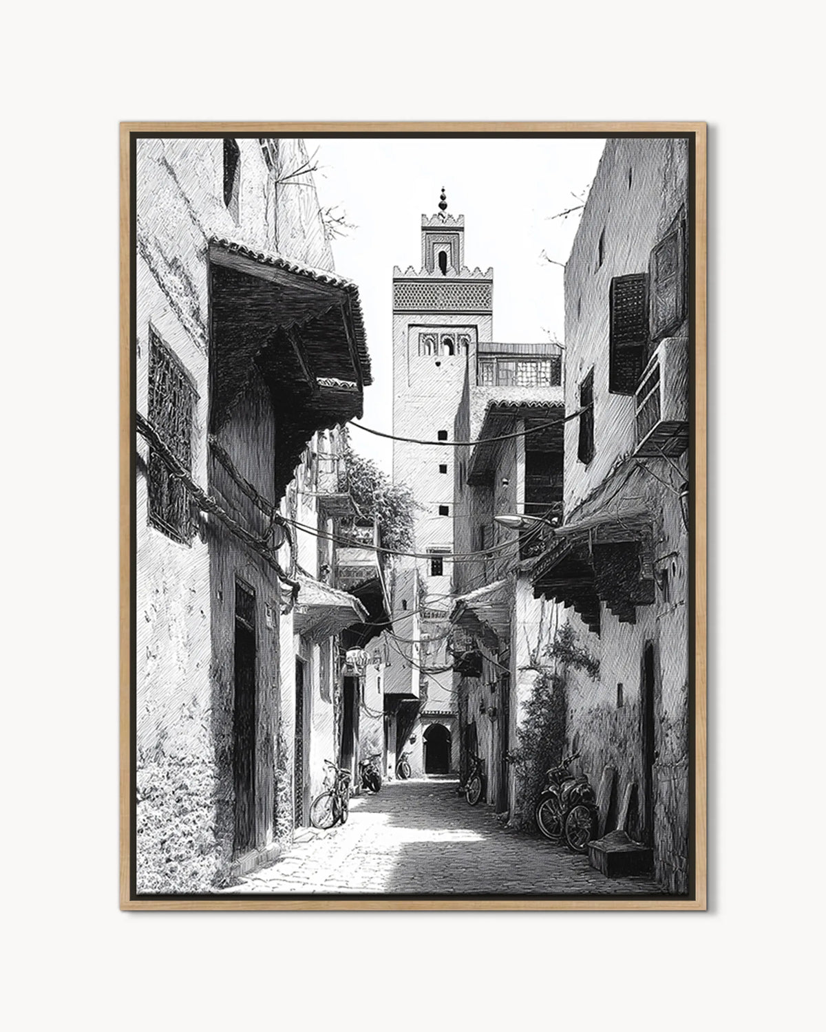Marrakech – Medina Shadows framed canvas print, product packshot