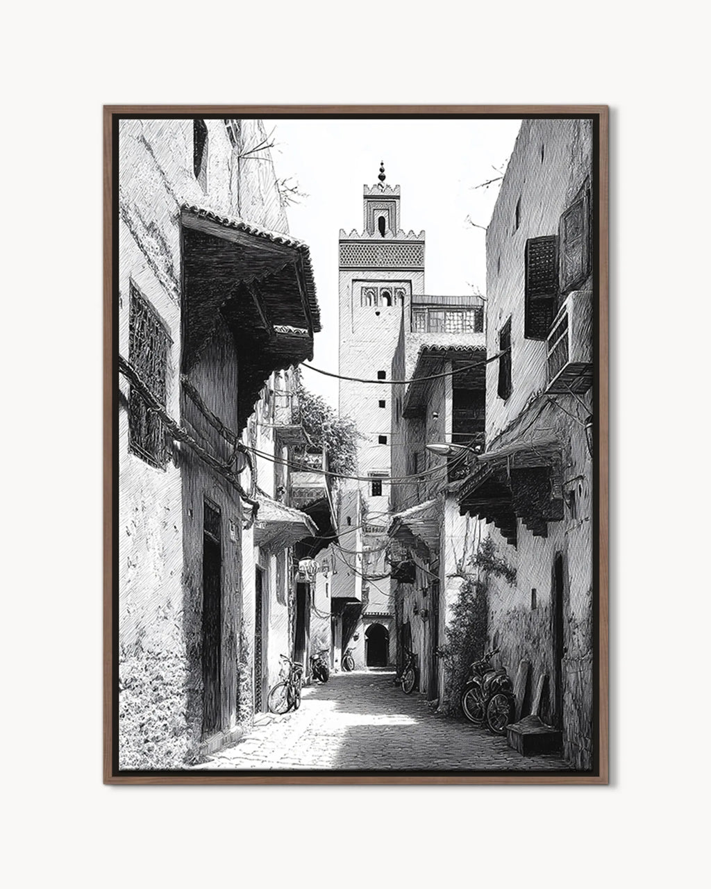 Marrakech – Medina Shadows framed canvas print, product packshot