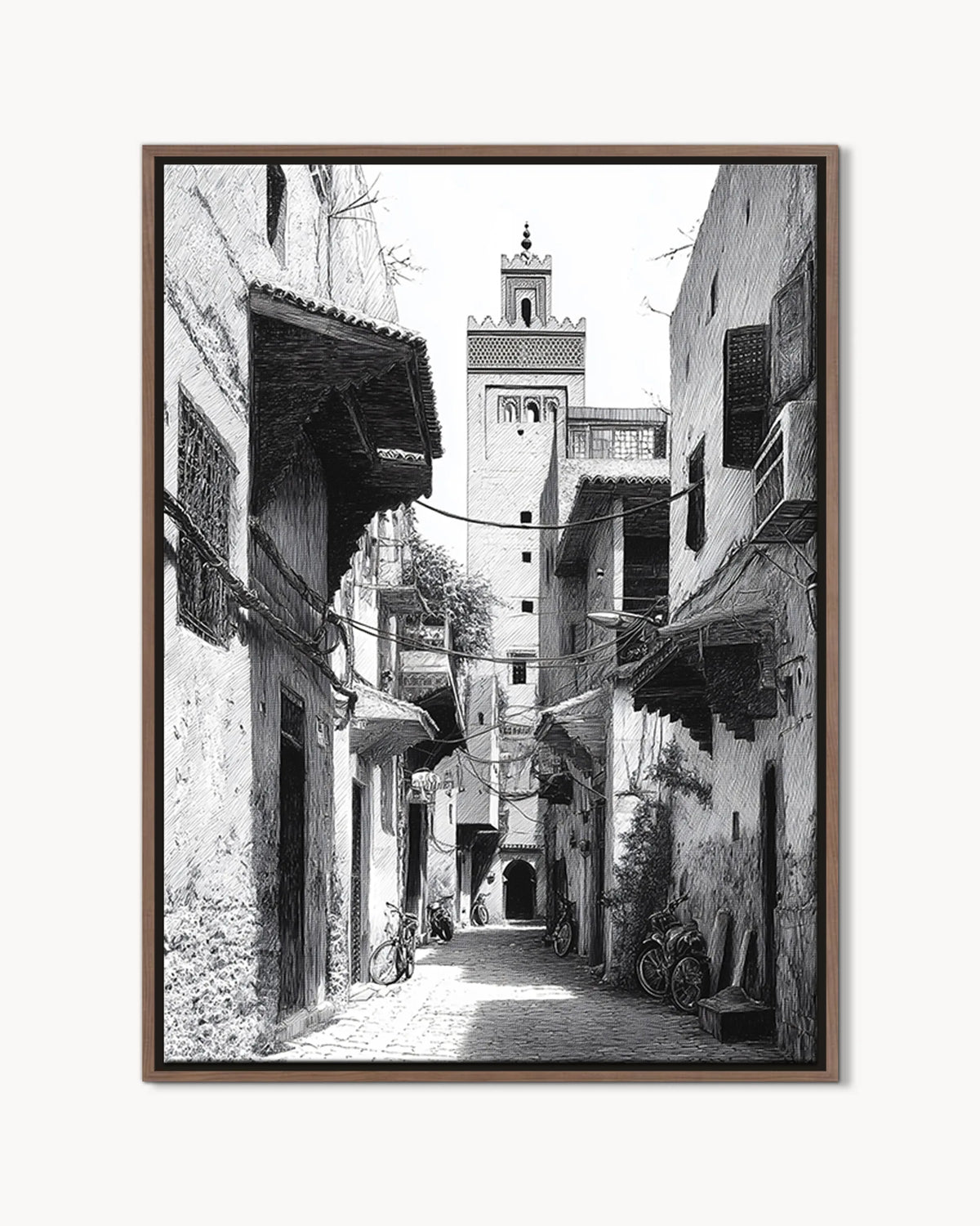 Marrakech – Medina Shadows framed canvas print, product packshot