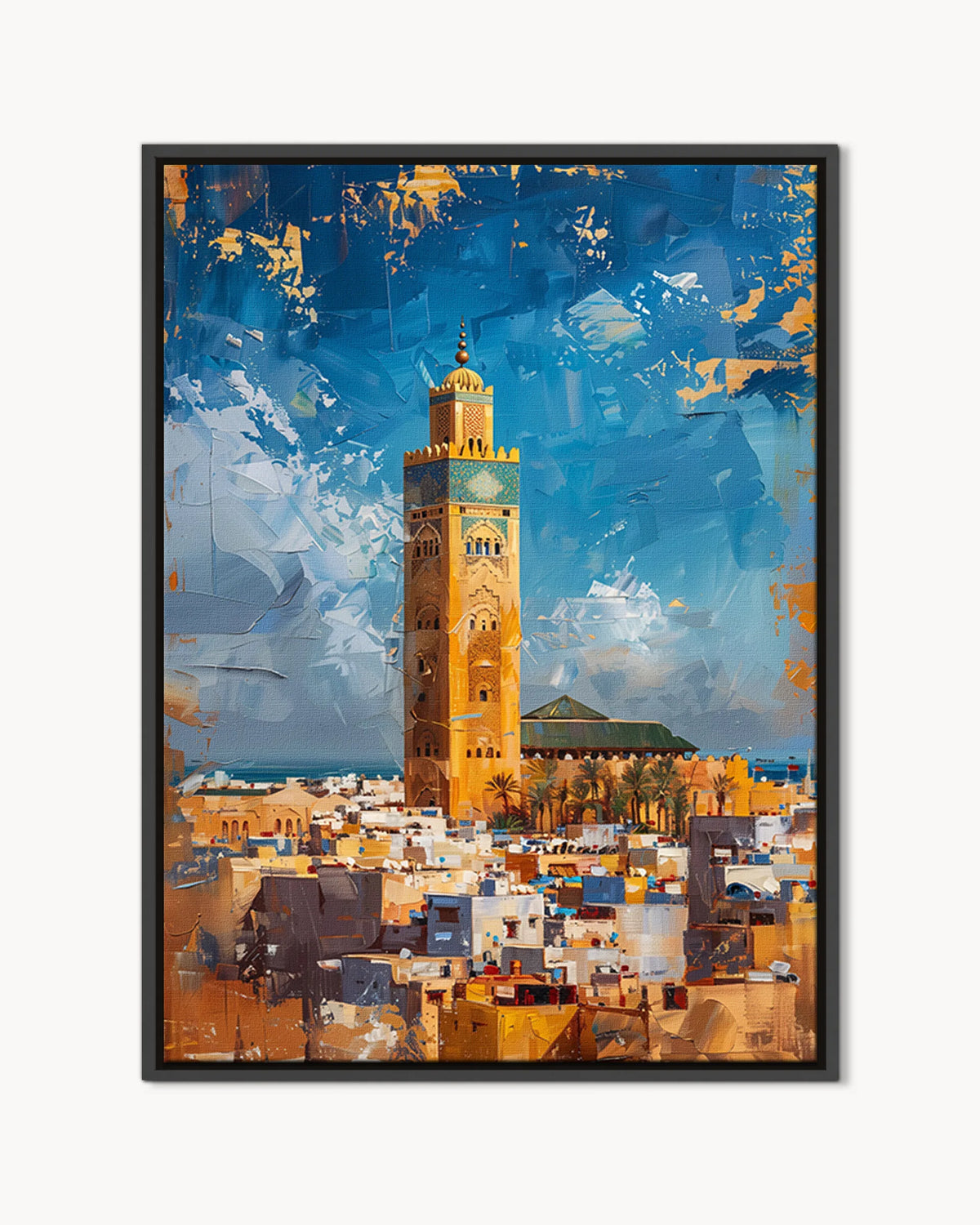 Casablanca – Hassan II Mosque framed canvas print, product packshot