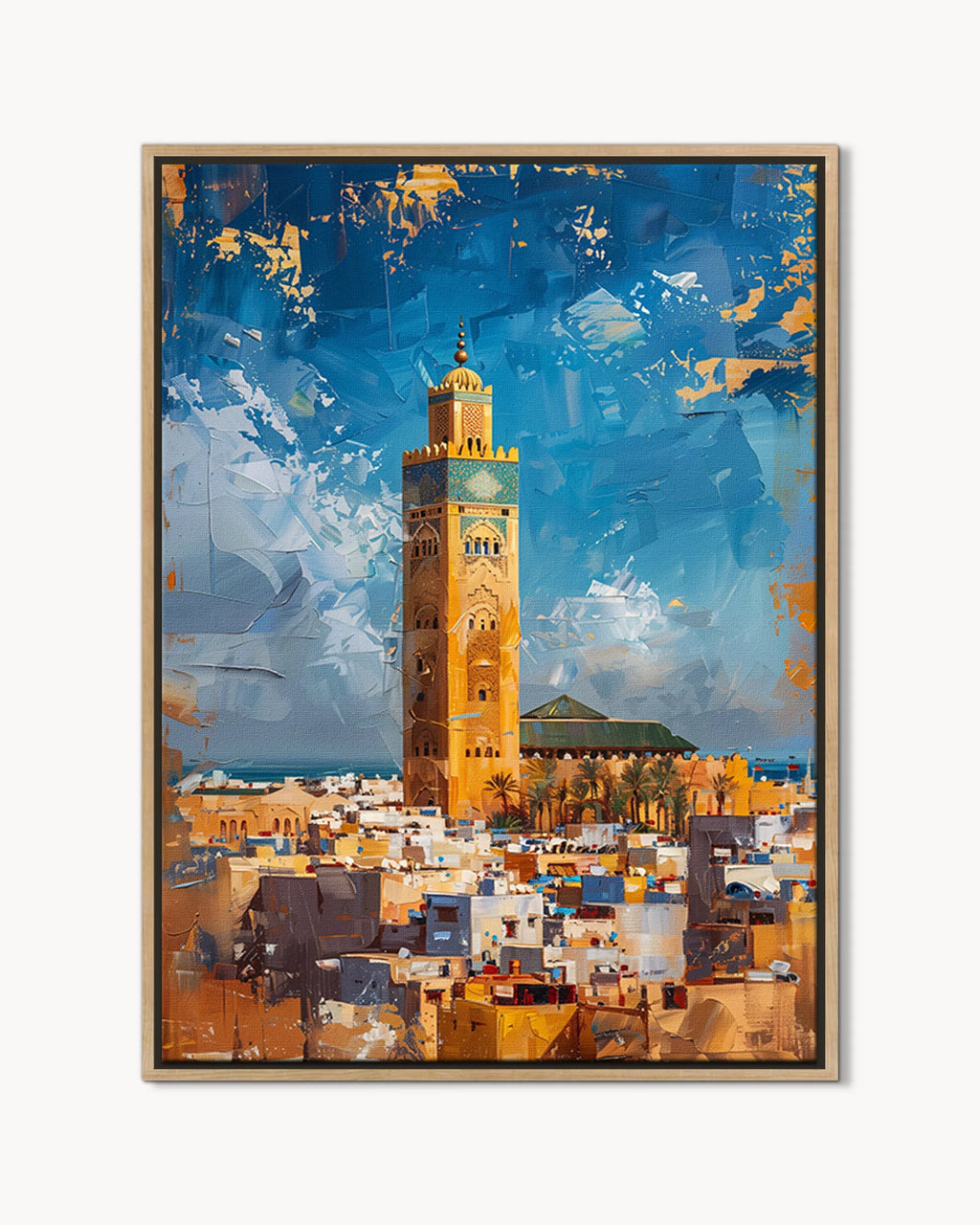 Casablanca – Hassan II Mosque framed canvas print, product packshot