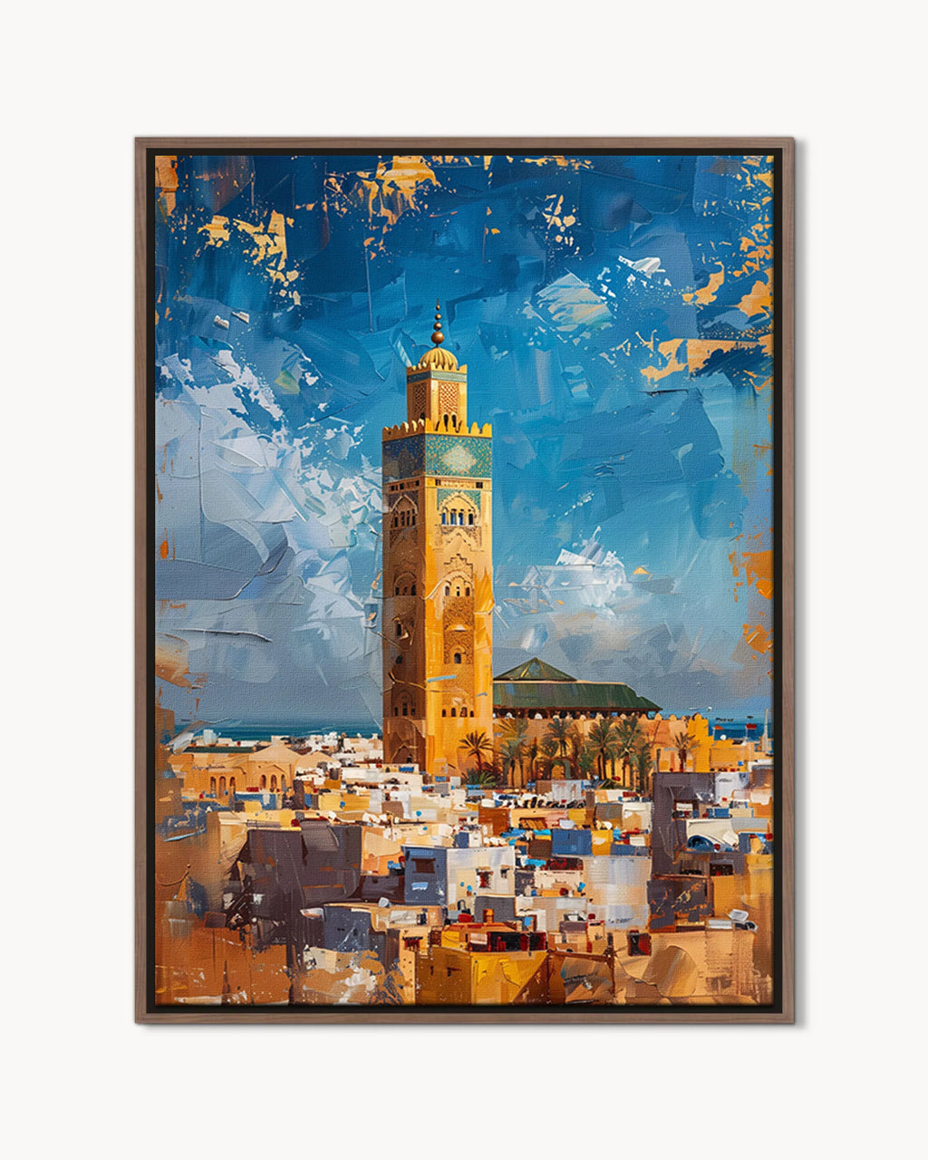 Casablanca – Hassan II Mosque framed canvas print, product packshot