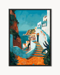 Tangier – Coastal Steps framed canvas print, product packshot