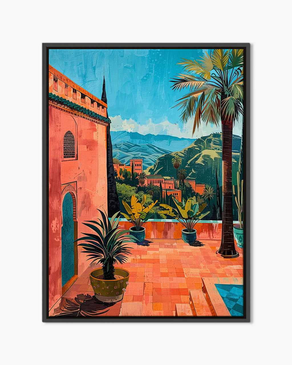 Ouarzazate – Atlas Terrace framed canvas print, product packshot