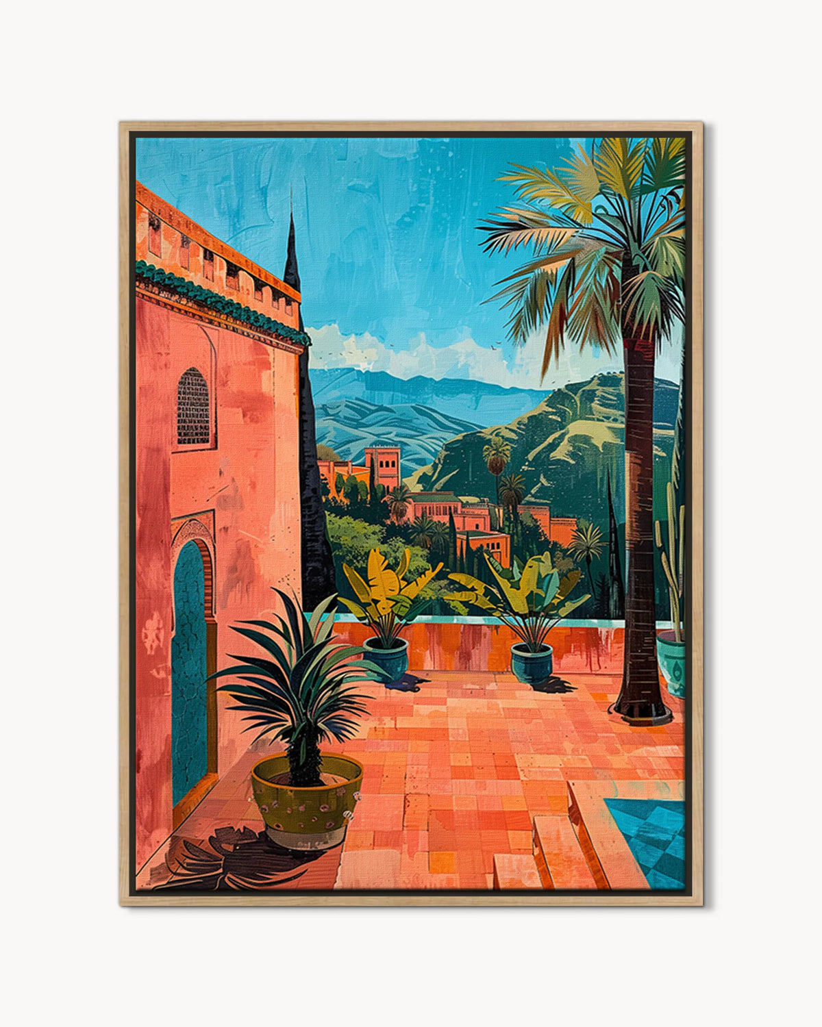 Ouarzazate – Atlas Terrace framed canvas print, product packshot