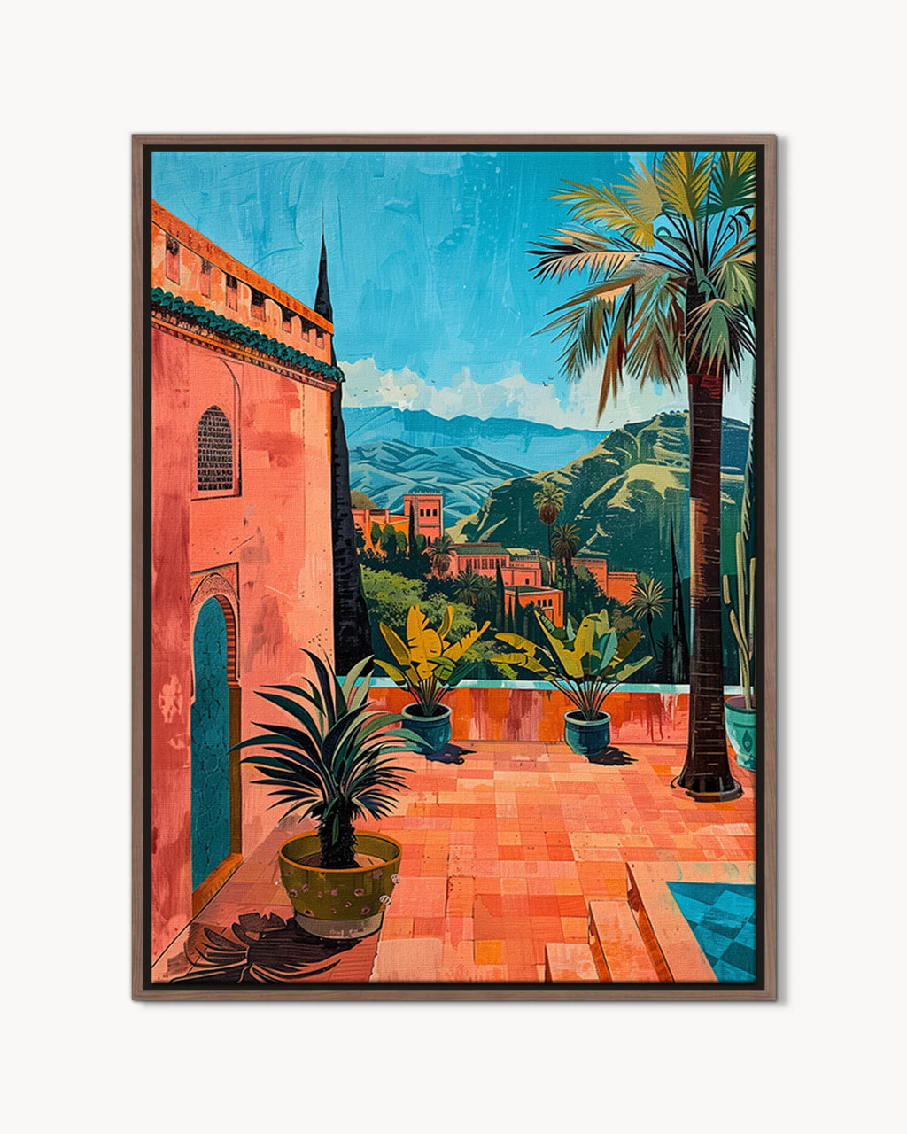 Ouarzazate – Atlas Terrace framed canvas print, product packshot