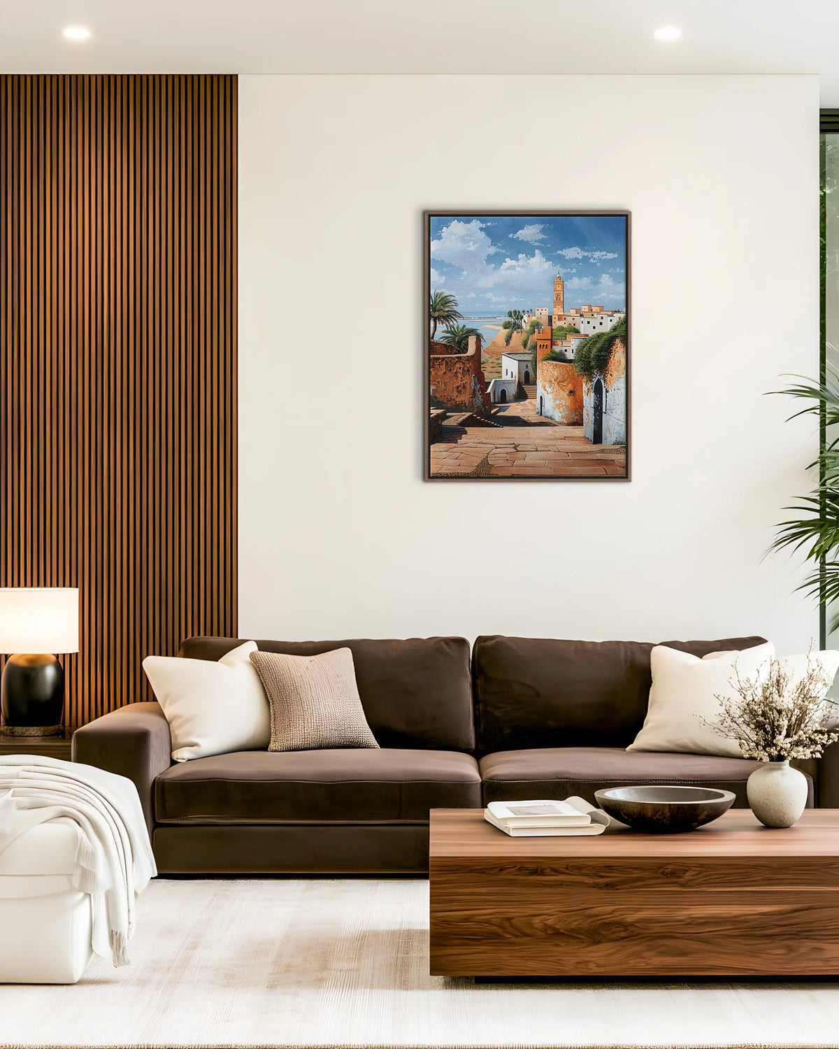 Rabat – Kasbah of the Oudayas framed canvas print, ambiance shot in a styled interior