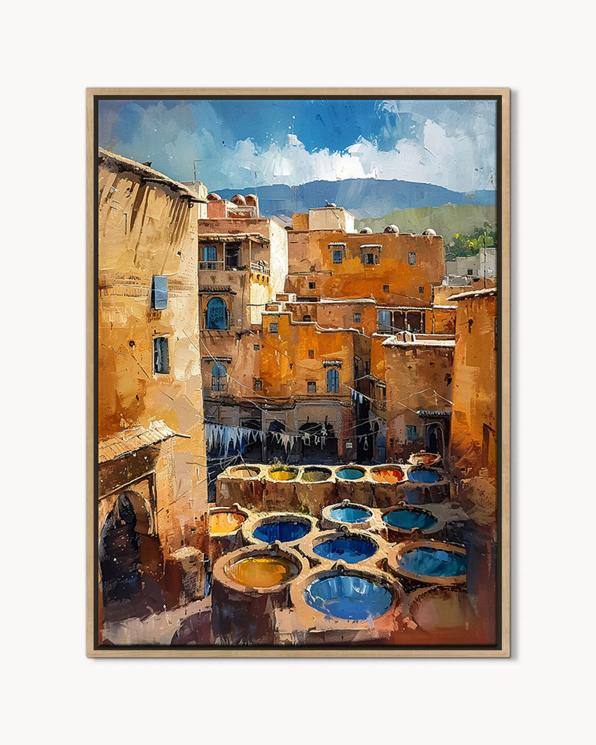 Fes – Chouara Tannery framed canvas print, product packshot