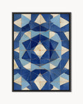Zellige – Blue Geometric Star framed canvas print, product packshot