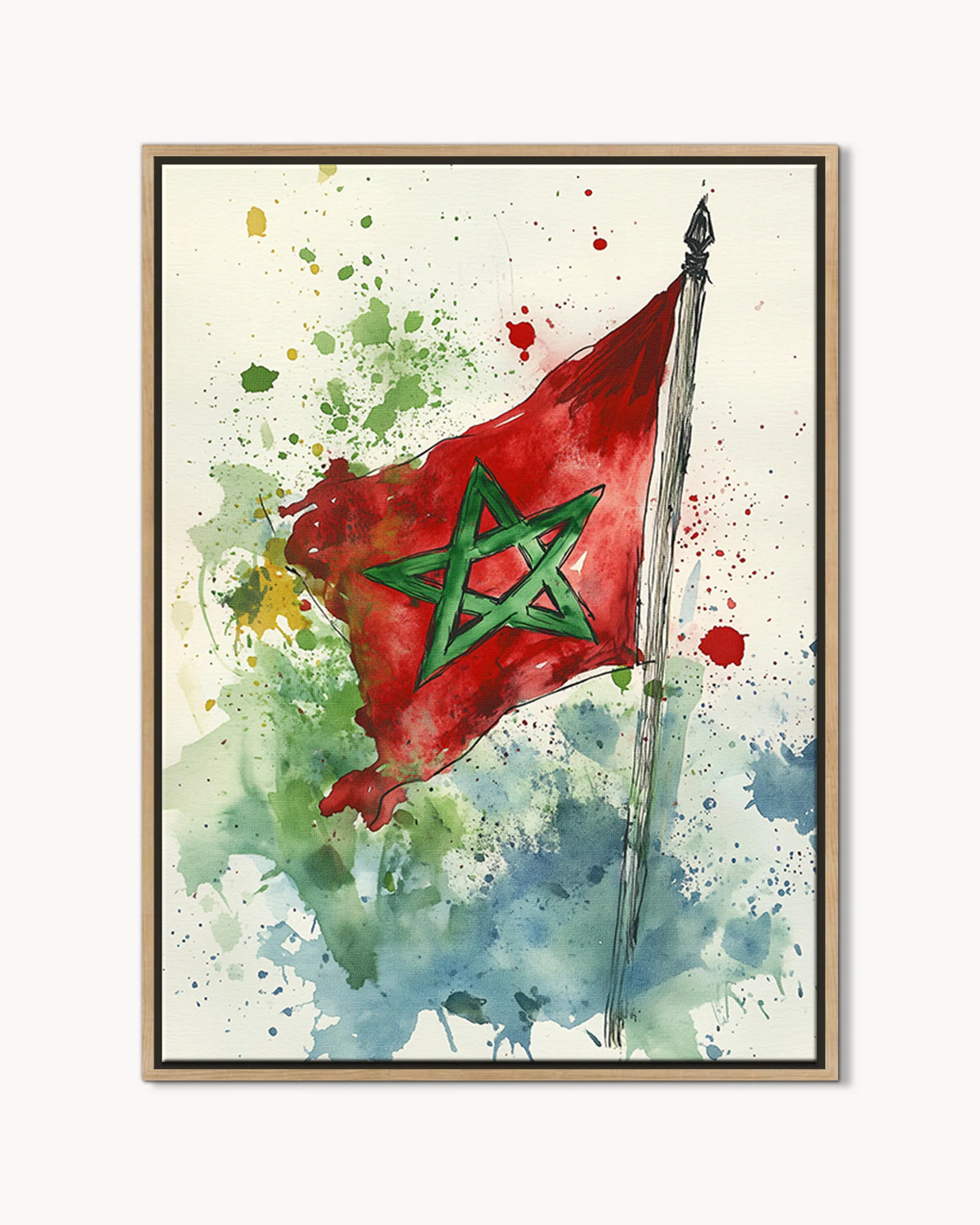 Flag – Watercolour Breeze framed canvas print, product packshot