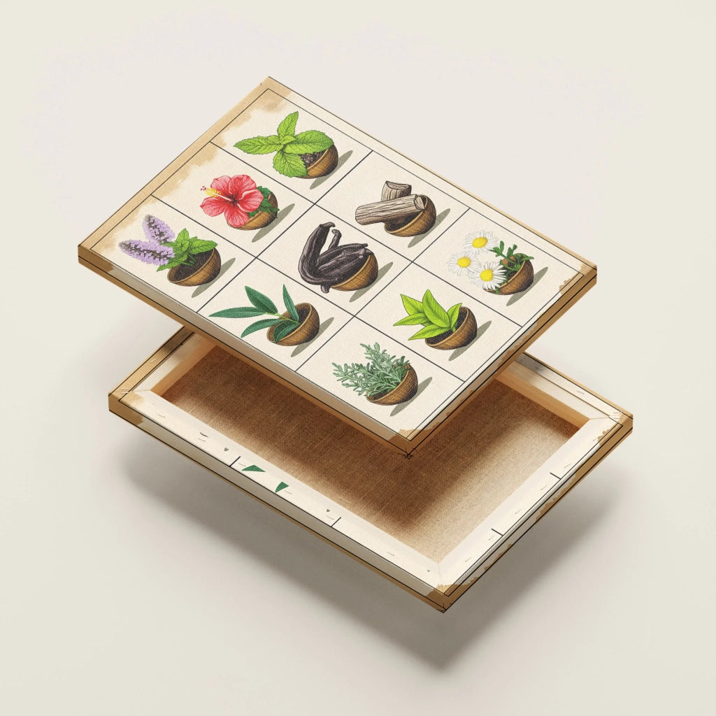 High-resolution visual of the Moroccan aromatic herbs wall art, shown either in a stylish interior setting or as a detailed product mockup.