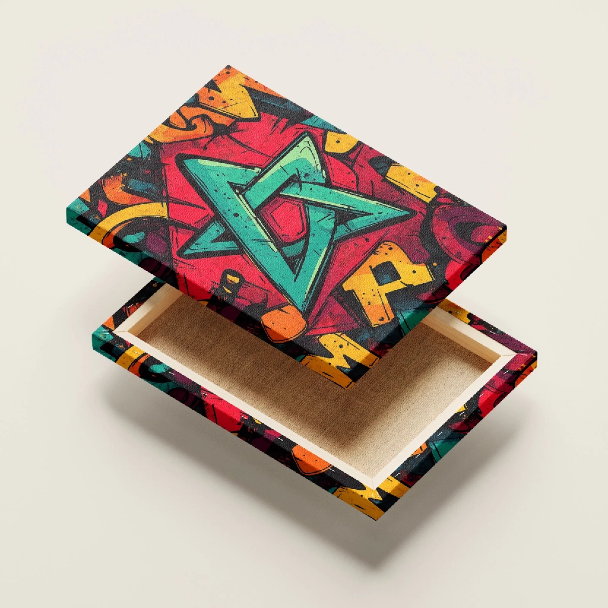 High-resolution visual of the Graffiti flags wall art, shown either in a stylish interior setting or as a detailed product mockup.