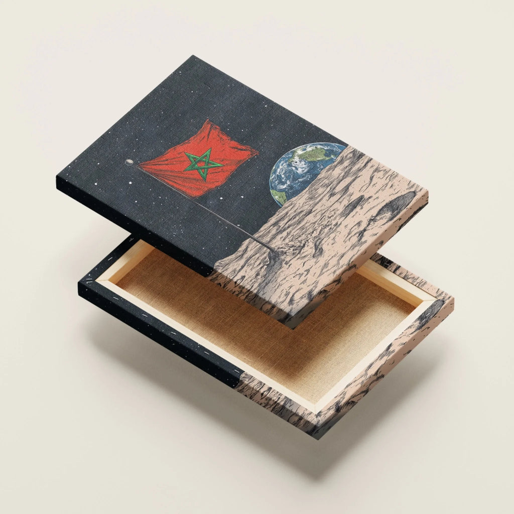 High-resolution visual of the Sky/Moon flags wall art, shown either in a stylish interior setting or as a detailed product mockup.