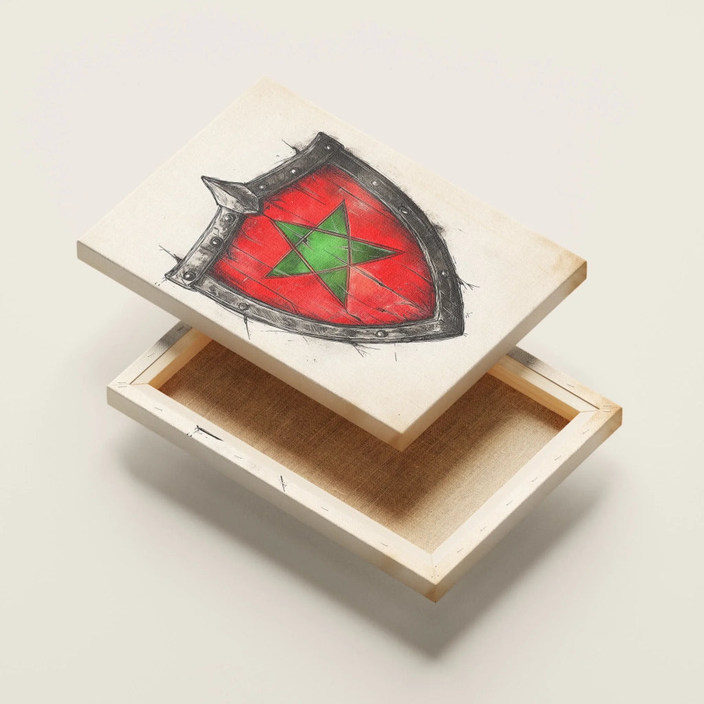 High-resolution visual of the Shield flags wall art, shown either in a stylish interior setting or as a detailed product mockup.