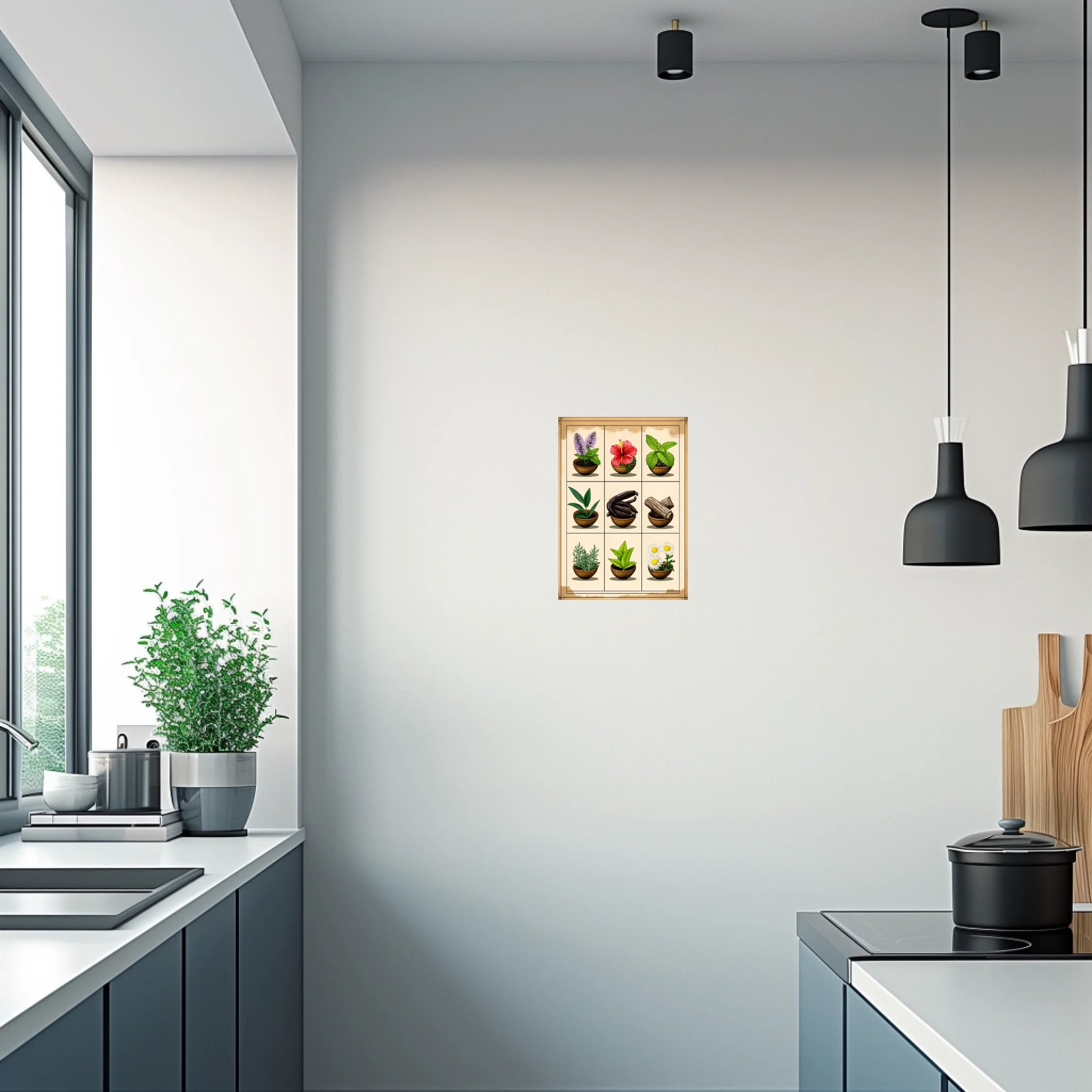 High-resolution visual of the Moroccan aromatic herbs wall art, shown either in a stylish interior setting or as a detailed product mockup.