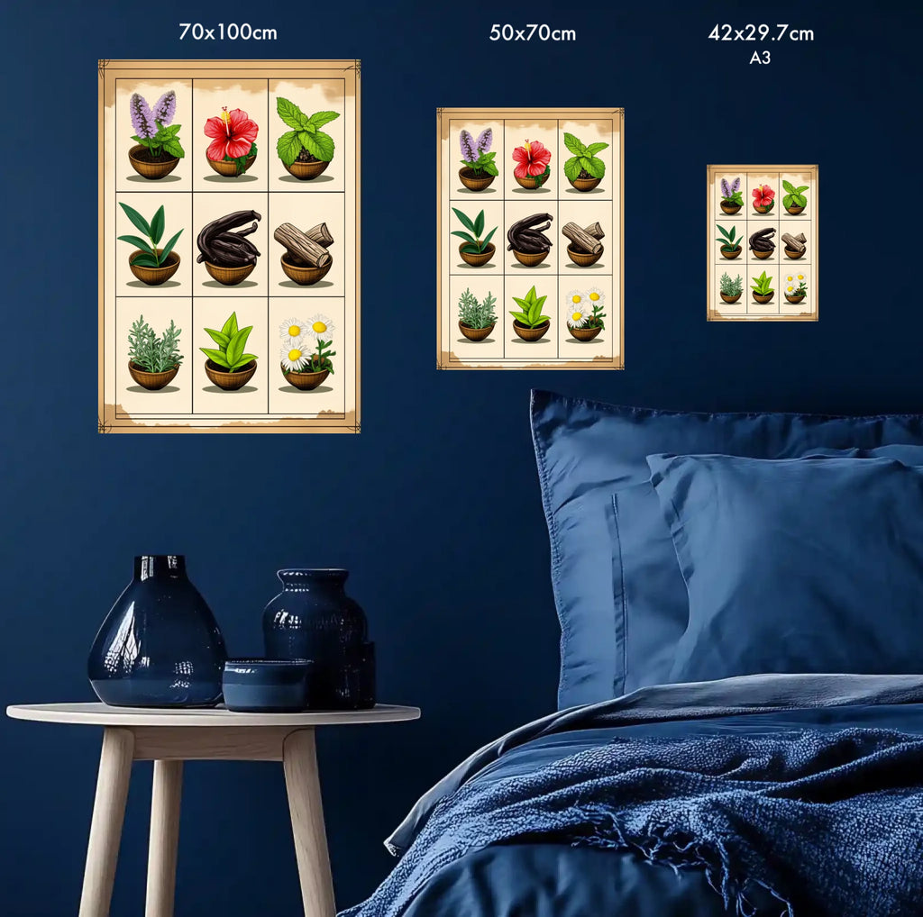 High-resolution visual of the Moroccan aromatic herbs wall art, shown either in a stylish interior setting or as a detailed product mockup.