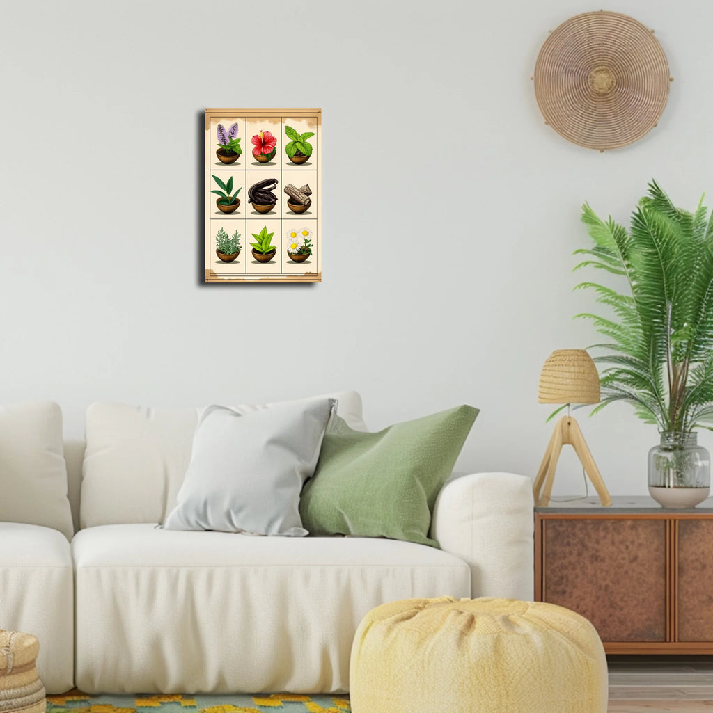 High-resolution visual of the Moroccan aromatic herbs wall art, shown either in a stylish interior setting or as a detailed product mockup.