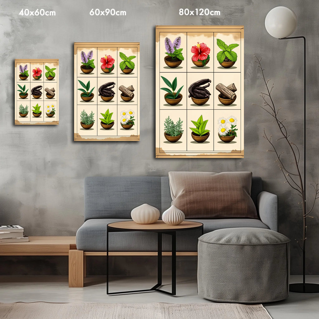 High-resolution visual of the Moroccan aromatic herbs wall art, shown either in a stylish interior setting or as a detailed product mockup.