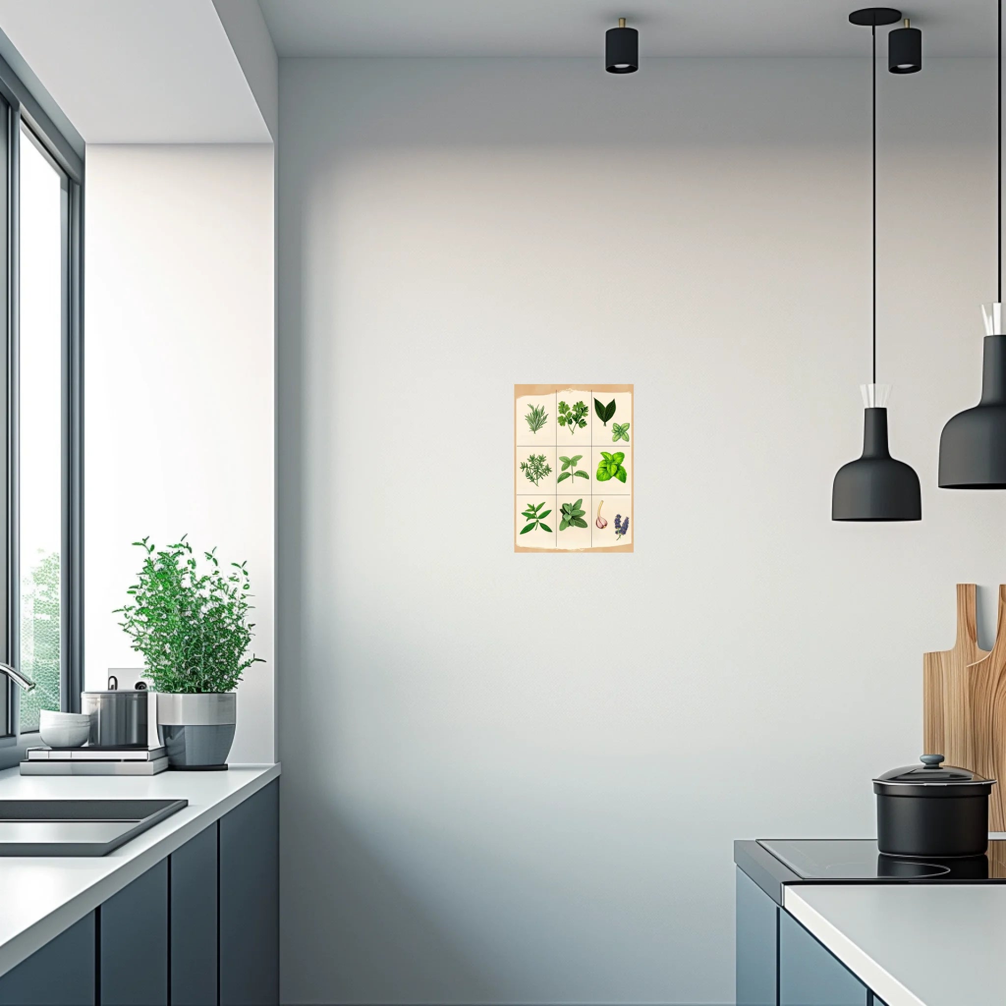 High-resolution visual of the Moroccan culinary herbs wall art, shown either in a stylish interior setting or as a detailed product mockup.