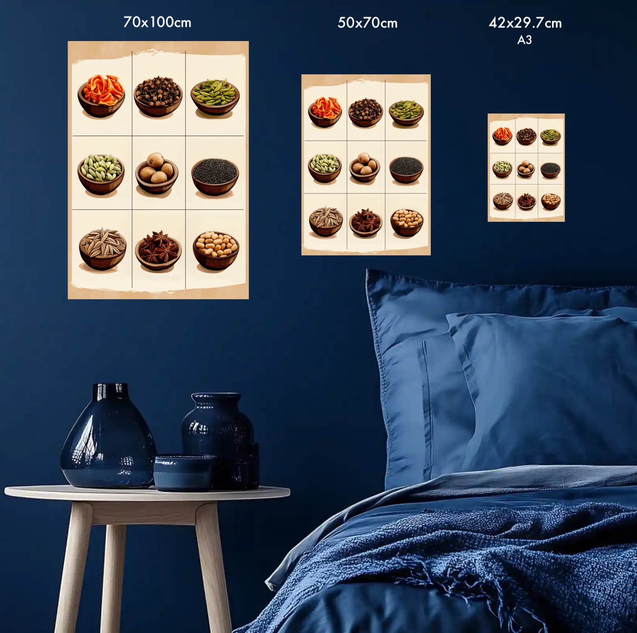 High-resolution visual of the Moroccan aromatic spices wall art, shown either in a stylish interior setting or as a detailed product mockup.