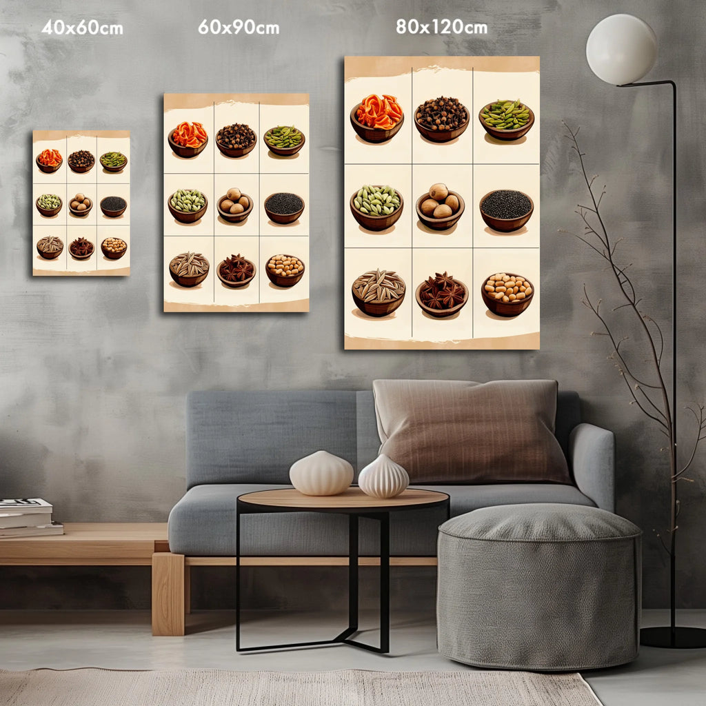 High-resolution visual of the Moroccan aromatic spices wall art, shown either in a stylish interior setting or as a detailed product mockup.