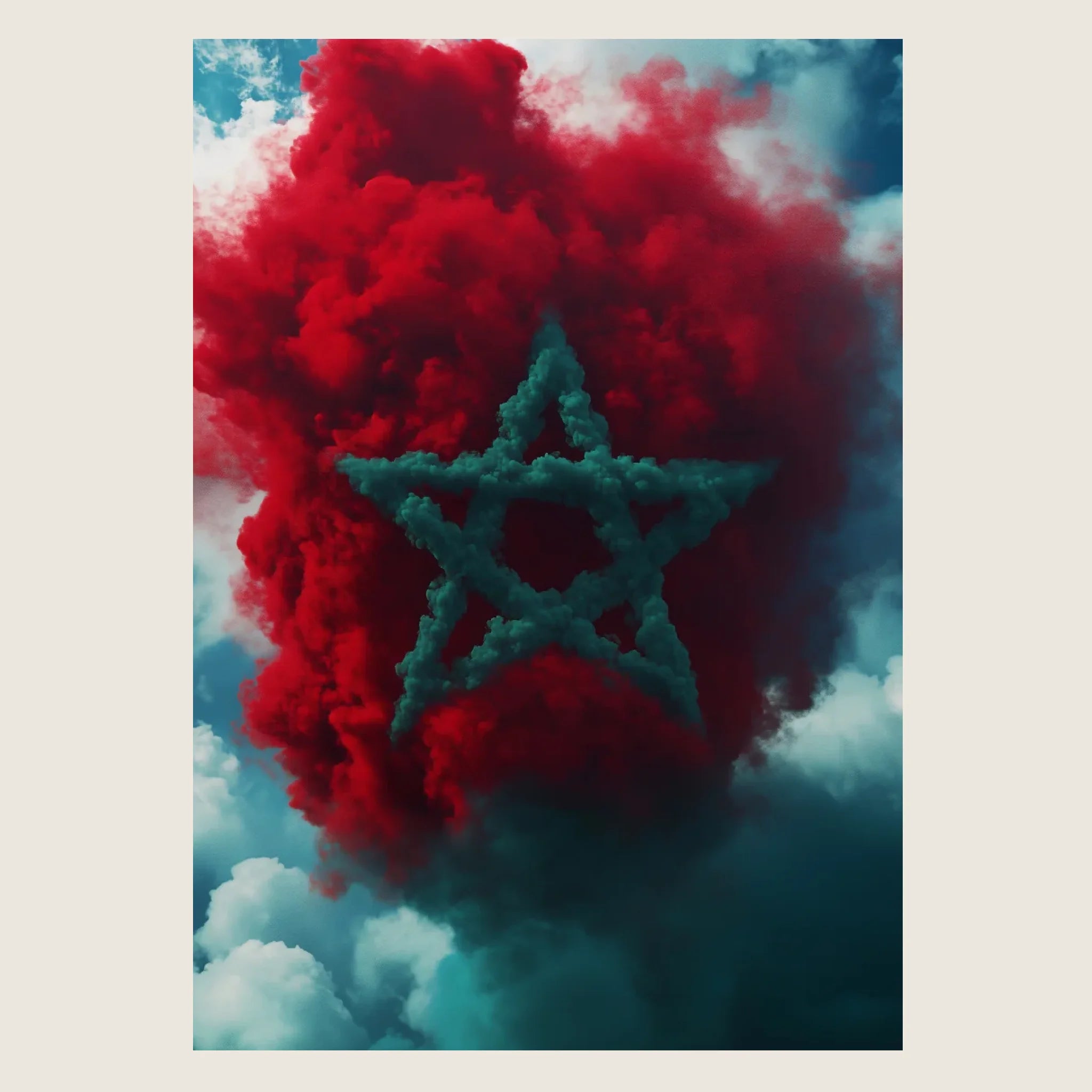 High-resolution visual of the Smoke flags wall art, shown either in a stylish interior setting or as a detailed product mockup.