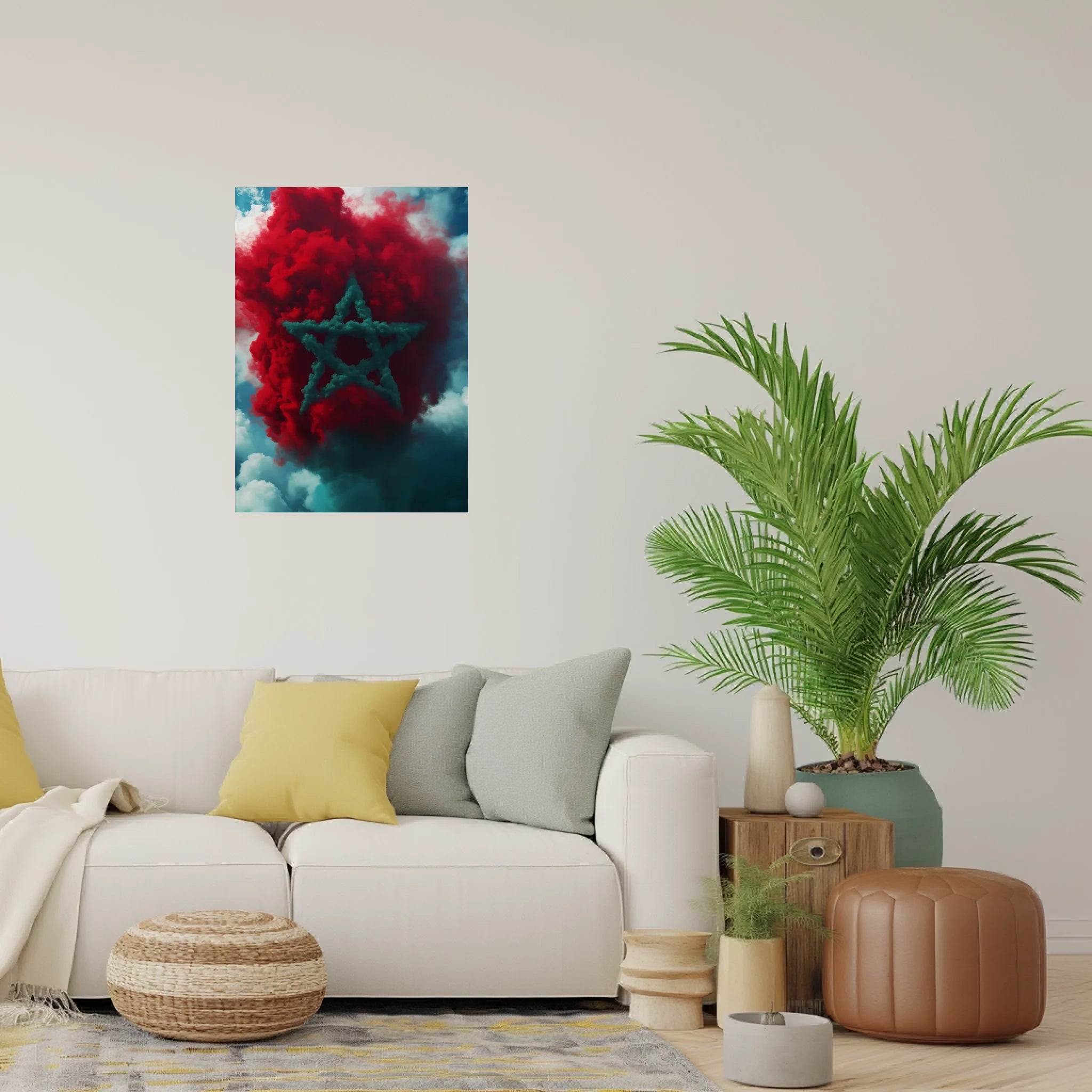 High-resolution visual of the Smoke flags wall art, shown either in a stylish interior setting or as a detailed product mockup.