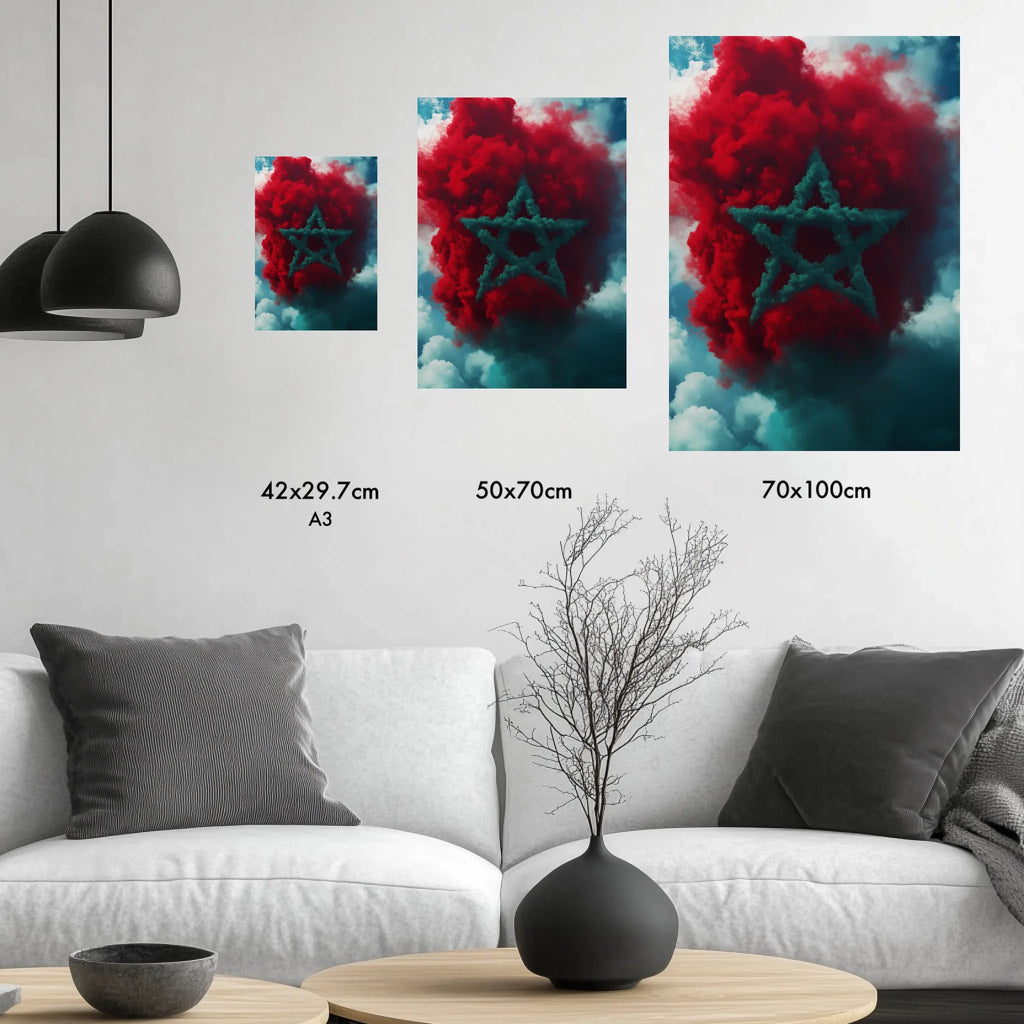 High-resolution visual of the Smoke flags wall art, shown either in a stylish interior setting or as a detailed product mockup.