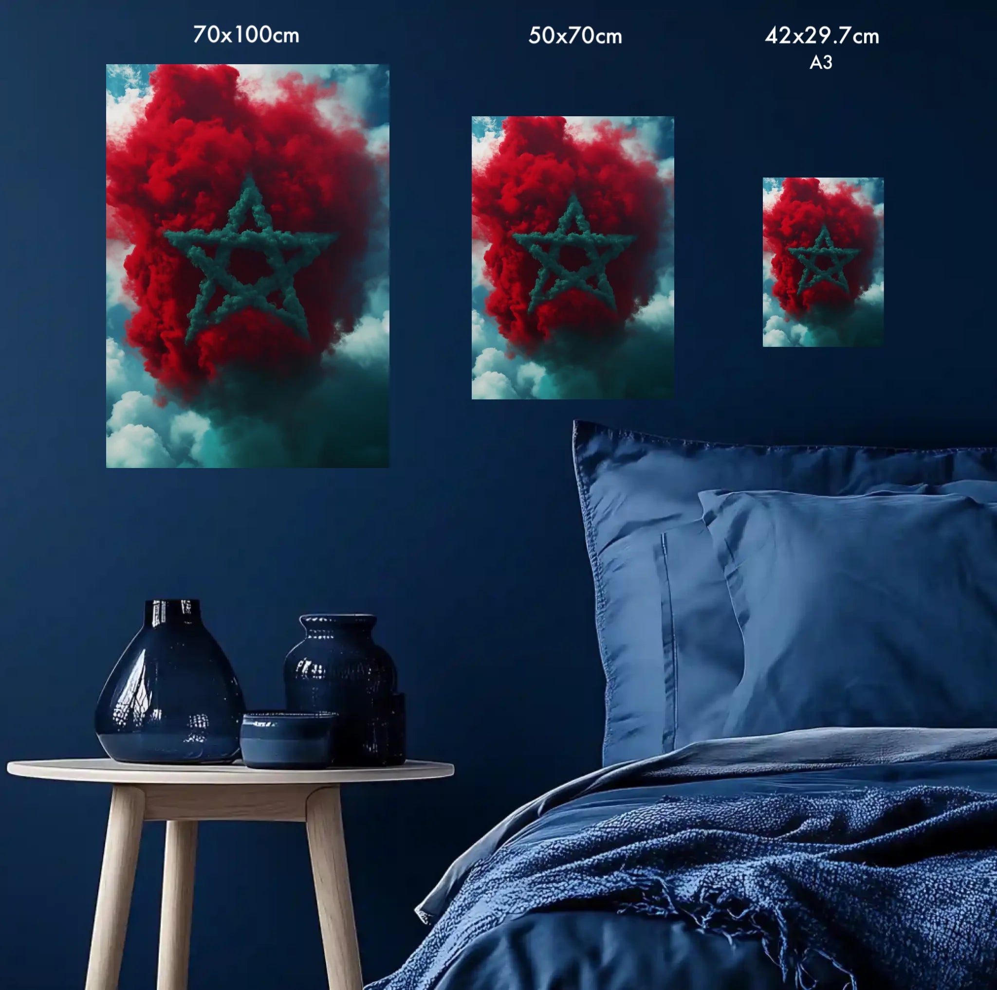 High-resolution visual of the Smoke flags wall art, shown either in a stylish interior setting or as a detailed product mockup.