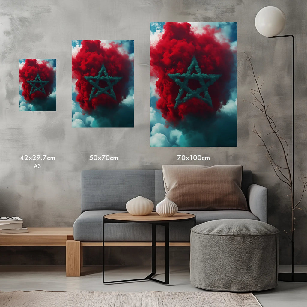 High-resolution visual of the Smoke flags wall art, shown either in a stylish interior setting or as a detailed product mockup.