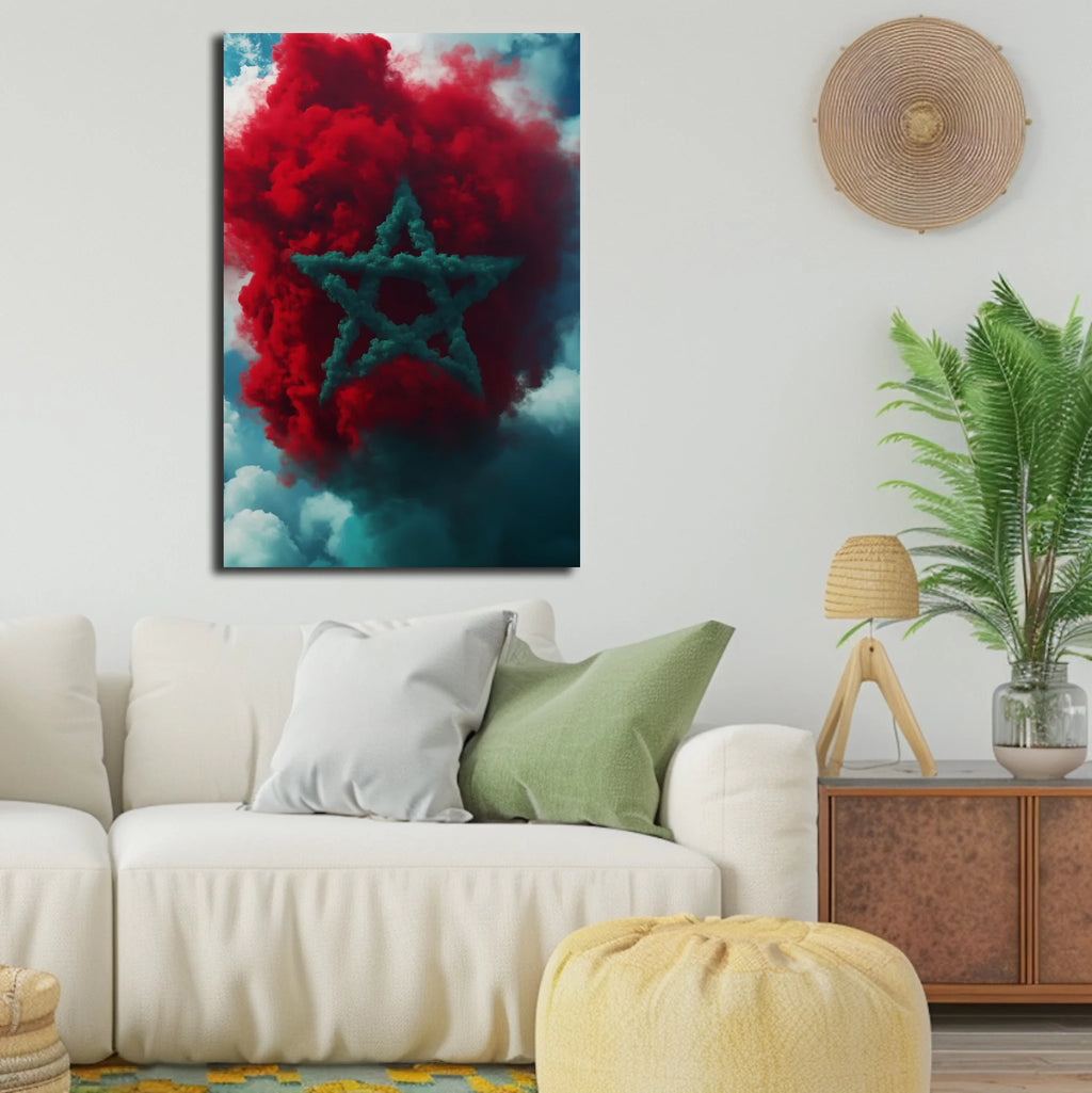 High-resolution visual of the Smoke flags wall art, shown either in a stylish interior setting or as a detailed product mockup.