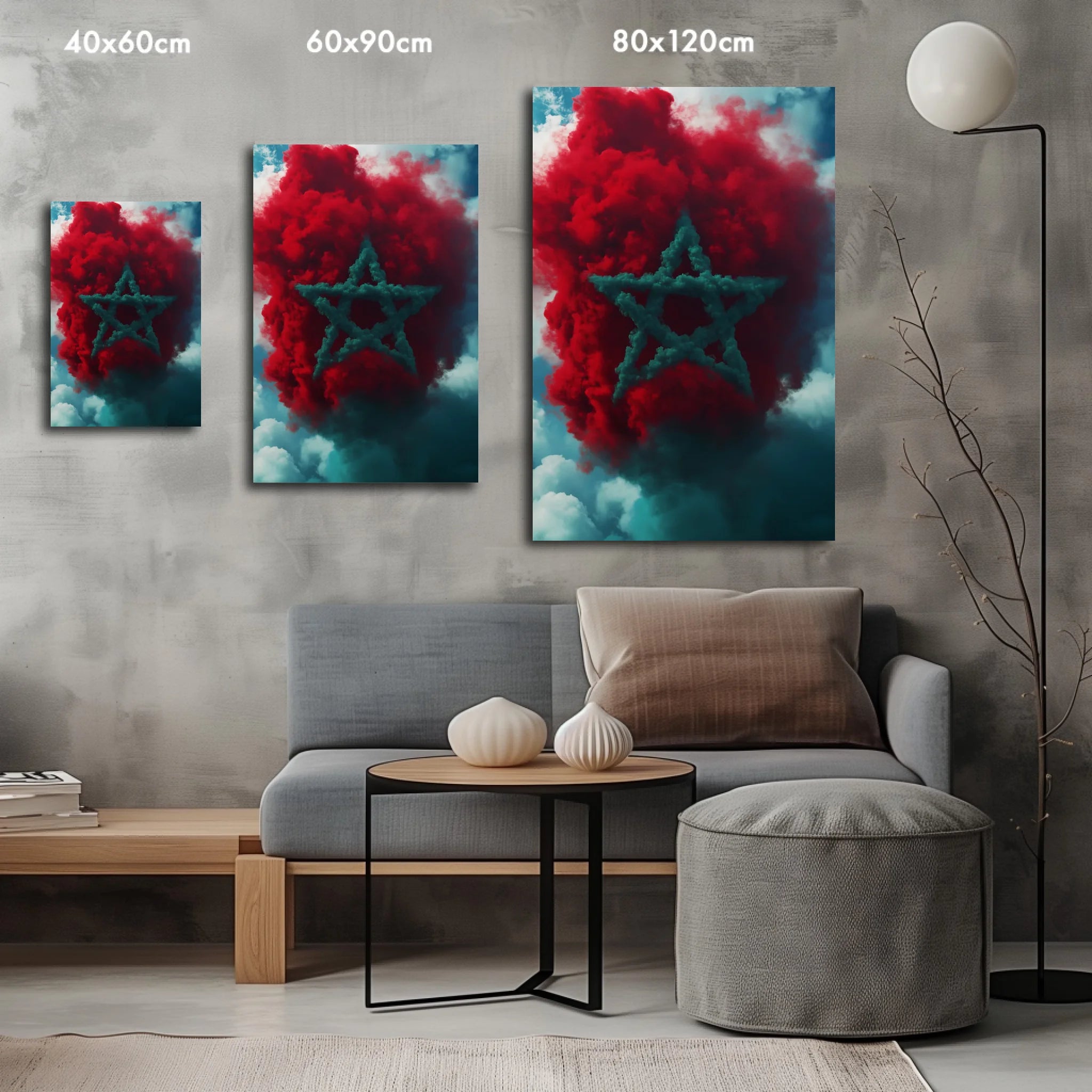 High-resolution visual of the Smoke flags wall art, shown either in a stylish interior setting or as a detailed product mockup.
