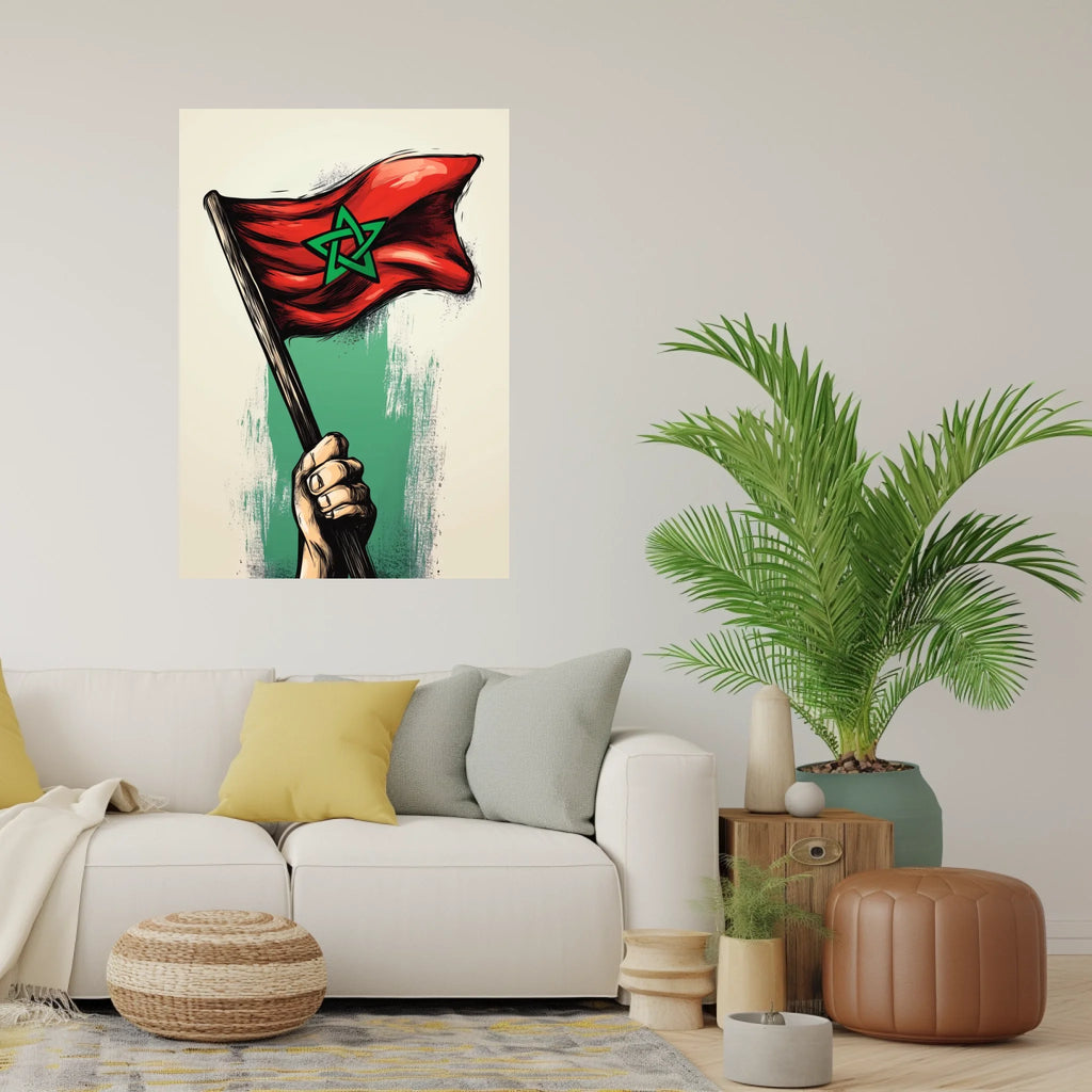 High-resolution visual of the Pole flags wall art, shown either in a stylish interior setting or as a detailed product mockup.