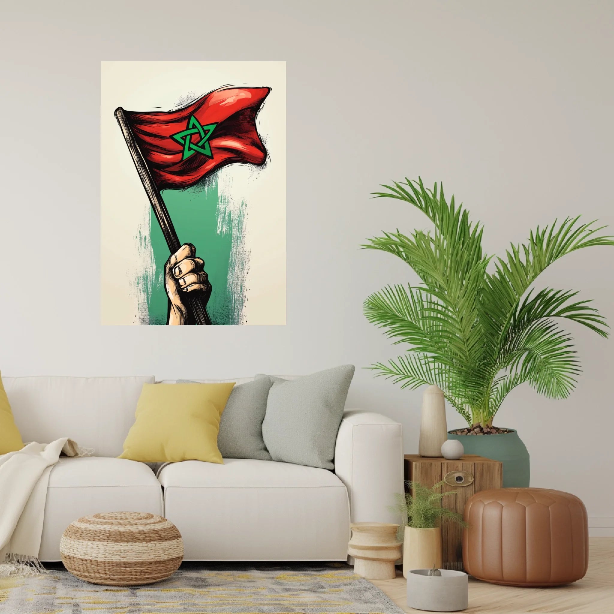 High-resolution visual of the Pole flags wall art, shown either in a stylish interior setting or as a detailed product mockup.