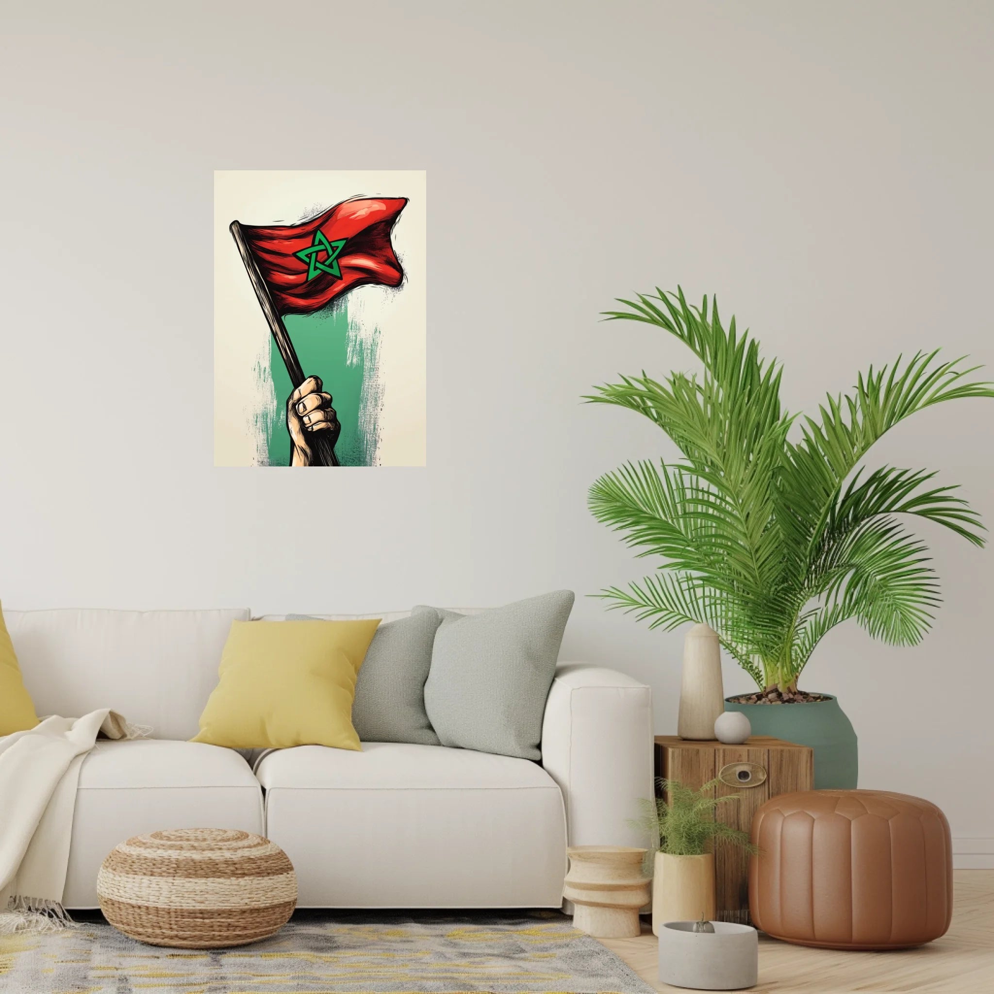 High-resolution visual of the Pole flags wall art, shown either in a stylish interior setting or as a detailed product mockup.
