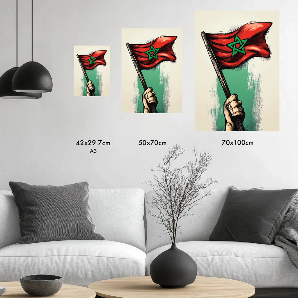High-resolution visual of the Pole flags wall art, shown either in a stylish interior setting or as a detailed product mockup.