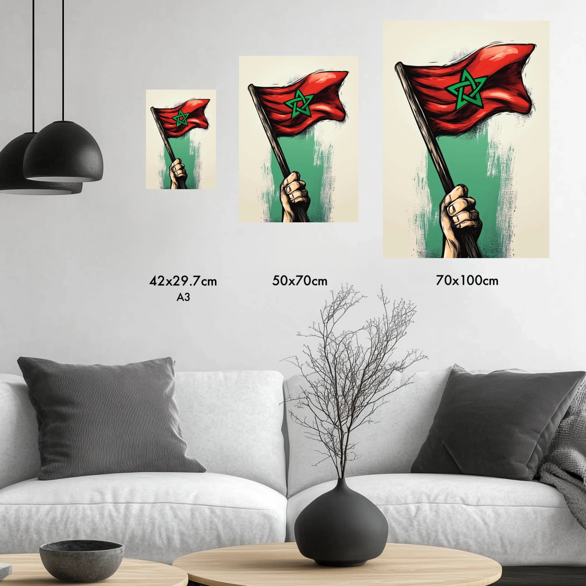 High-resolution visual of the Pole flags wall art, shown either in a stylish interior setting or as a detailed product mockup.