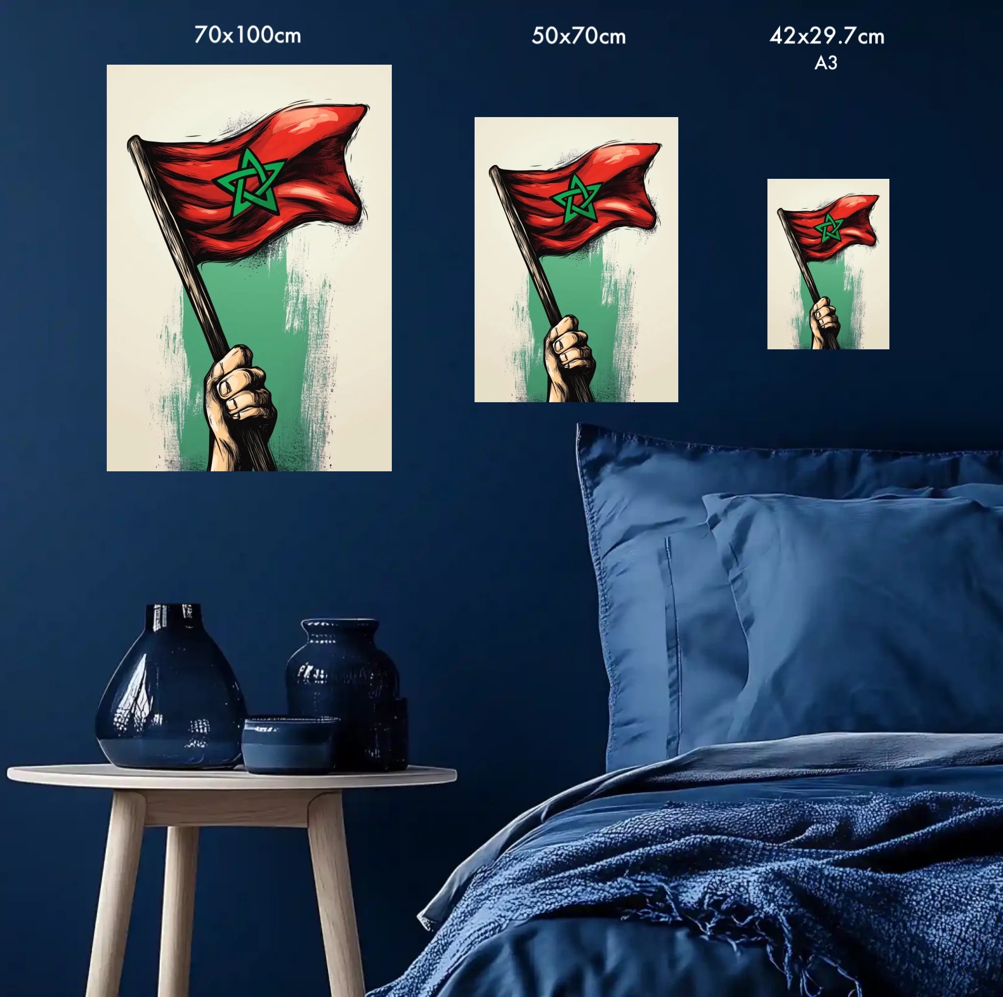 High-resolution visual of the Pole flags wall art, shown either in a stylish interior setting or as a detailed product mockup.